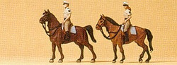 Preiser 79138 Police on Horseback Summer Uniform (2) Figure Set N Gauge