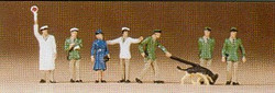Preiser 79031 Police (7) and Dog Figure Set N Gauge