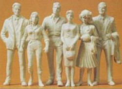 Preiser 57820 Passers By (6) Unpainted Figures 1:24