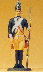 Preiser 54121 Prussian (1756) 7 Grenadier Standing Gun Lowered Figure 1:24