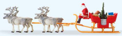 Preiser 30399 Christmas Sleigh (4 x Reindeer) HO
