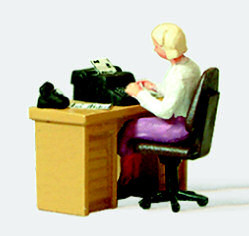 Preiser 28094 Secretary at her Desk Figure HO