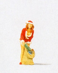 Preiser 29028 Christmas Girl with Sack of Gifts Figure HO