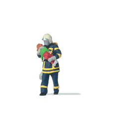 Preiser 28251 Fireman (Blue Uniform) Saving Child Figure HO