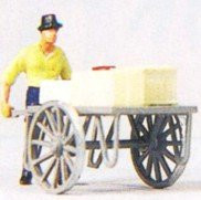 Preiser 28036 Man with Cart Figure HO