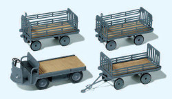 Preiser 17122 DB Electric Vehicle & Carts (3) Kit HO