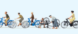 Preiser 10716 Young People with Bicycles (6) Exclusive Figure Set HO
