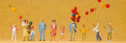 Preiser 24659 Fairground Balloon Sales (11) Figure Set HO