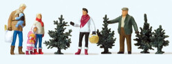 Preiser 10627 Christmas Tree Sales Scene (5) Exclusive Figure Set HO