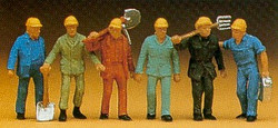 Preiser 14033 Track Workers (6) with Tools Standard Figure Set HO