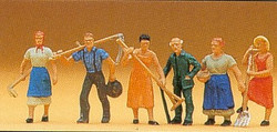 Preiser 14040 Farm Workers (6) with Tools Standard Figure Set HO