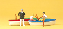 Preiser 10072 Boats (2) and People (3) Exclusive Figure Set HO
