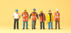 Preiser 10420 Workers in Safety Vests (6) Exclusive Figure Set HO