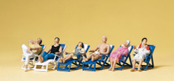 Preiser 10437 Relaxing on Deckchairs (6) Exclusive Figure Set HO