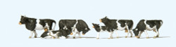 Preiser 10145 Black/White Cows (6) Exclusive Figure Set HO