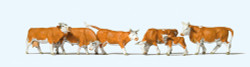 Preiser 10146 Brown/White Cows (6) Exclusive Figure Set HO