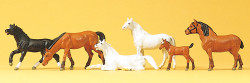 Preiser 10150 Horses (6) Exclusive Figure Set HO