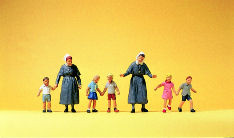 Preiser 10533 Nuns (2) with Children (5) Exclusive Figure Set HO