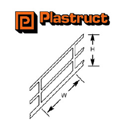 Plastruct 90691 (SRS-2P) Stair Rail White Styrene 1:200 2pc