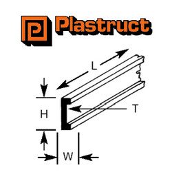 Plastruct 90531 (CFS-2P) Channel 1.6x0.9x250mm 10pc
