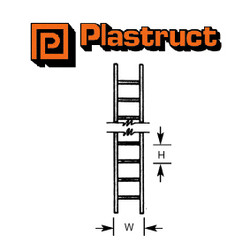Plastruct 90671 (LS-2P) Ladder White Styrene 1:200 2pc