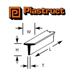 Plastruct 90082 (T-2P) T Section 1.6mm 8pc