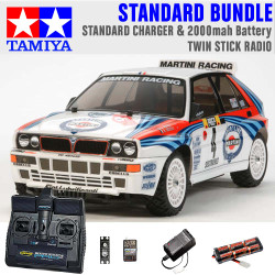 TAMIYA RC 58569 Lancia Delta Integrale XV01 4WD 1:10 Standard Stick Radio Bundle