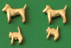 Springside A2 Unpainted Whitemetal Cats and Dogs (4) OO Gauge