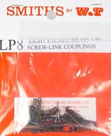 W&T / Smiths LP8 Smiths Screw Link Couplings Kit Brass/Steel (8) OO Gauge