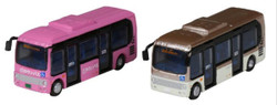 Kato 23-600B Hino Poncho Bus Set (1xPink/1xBeige) N Gauge