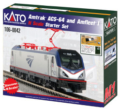 Kato 106-0042 Amtrak ACS-64 Amfleet PhI Starter Set N Gauge
