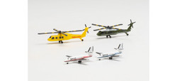 Herpa Wings 535939  Helicopters (2) & Private Jets (2) Set (1:500)