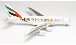 Herpa Wings 571692 Airbus A380 Emirates A6-EVB Year of Tolerance (1:200)