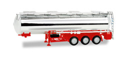 Herpa 076456-002 Chrome Plated Chemical Tank Trailer w/Red Chassis HO