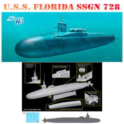 Dragon 1056 USS Florida SSGN 728 1:350 Submarine Plastic Model Kit