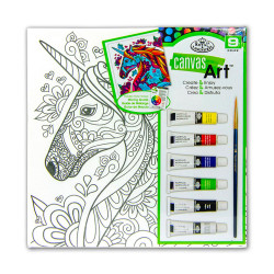 Royal & Langnickel Canvas Art Unicorn - Acrylic Paints & Brush Set RTN-251