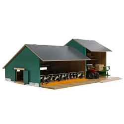 Kids Globe Wooden Cattle & Machinery Shed Farm Toy 1:32 Wood Building
