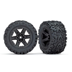 Traxxas 6773 RXT Black Wheels & Talon Extreme Tyres w/Foams - PAIR for Rustler