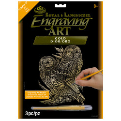 Royal & Langnickel Owls Gold Foil Engraving Art