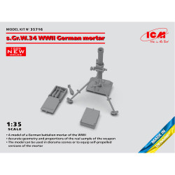 ICM 35716 s.Gr.W.34 WWII German Mortar 1:35 Plastic Model Kit