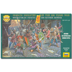 ZVEZDA 8053 French Infantry 100 years war 1:72 Figures Model Kit