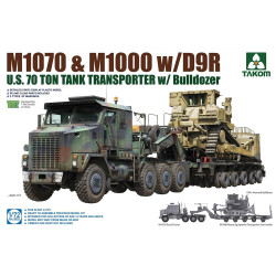 Takom 5002 M1070 & M1000 w/D9R US Tank Transporter w/Bulldozer 1:72 Model Kit