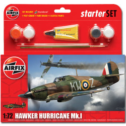 AIRFIX A55111 Hurricane Mk1 Starter Set Small 1:72 Aircraft Model Kit