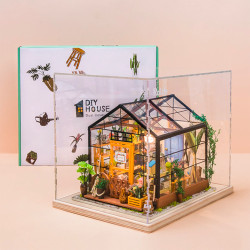 ROBOTIME Rolife Cathy's Flower House DIY Miniature Dollhouse with Official Display Case
