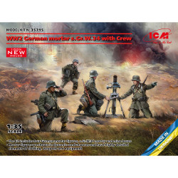 ICM 35715 WW2 German Mortar s.Gr.W.34 w/Crew 1:35 Model Kit