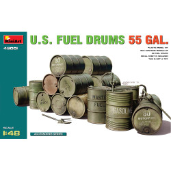 Miniart 49001 US Fuel Drums 55 Gal. 1:48 Model Kit