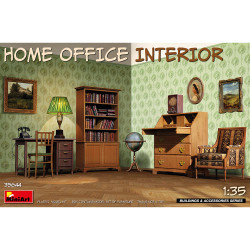 Miniart 35644 Home Office Interior Furniture Paintings + 1:35 Plastic Model Kit