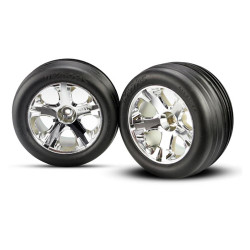 Traxxas 3771 Rustler Assembled All-Star Wheels w/Alias Tyres Front Pair RC Part