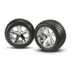 Traxxas 3770 Rustler Assembled All-Star Wheels w/Alias Tyres Rear Pair RC Part