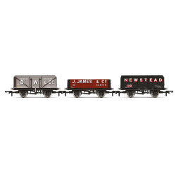 Hornby R60103 Triple Wagon Pack B.W & Co J. James & Co. & Newstead Colliery E 3